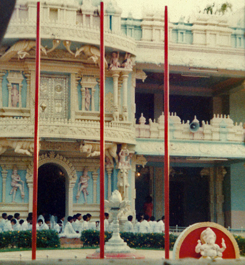 Sai Baba gives darsan on the veranda - january 1985